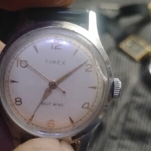 Timex White Dial Men's Watch with Silver Accents